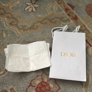 Dior White Gift Bag with Gold Logo